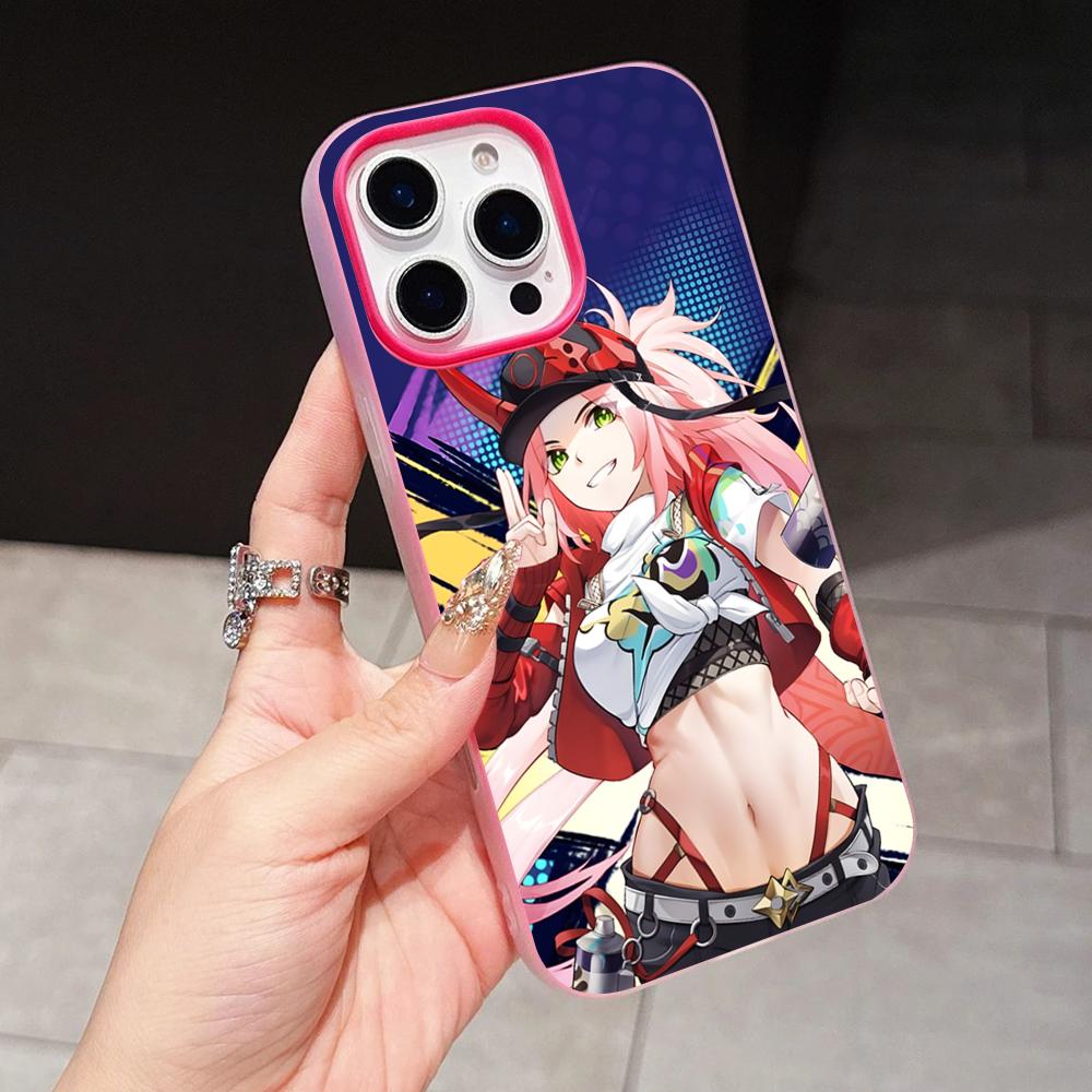 

HSR Rappa Jelly Double layer Rose Red Mobile Phone Case for iPhone 17 16 15 14 13 12 11 Air Pro Max Plus Protective iPhone 14 Pro