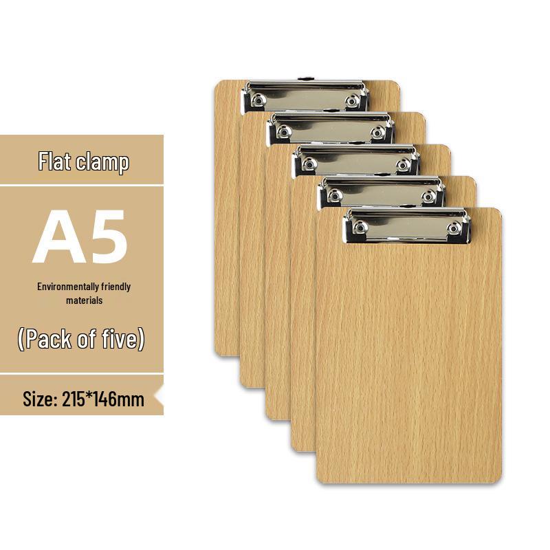 Set di 5 Cartelline A4 con Portapenne, Blocco da Scrittura A5, Cartellina in Legno A3 e Porta Menu