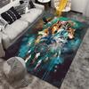 Dreamcatcher Wolves Rug - Native American Spirit Animal Art, Boho Chic Living Room Decor Anti slip carpet can be machine washed