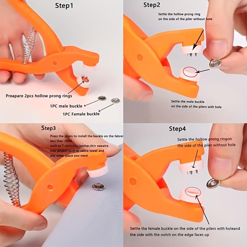 50 Sets, Snap Button Kit With Hand Pressure Pliers 1 Clear Box, Metal Snaps For Sewing, Sewing Snaps For DIY Crafts Clothes Hats Bags, Sewing Supplies