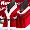 6/1pcs Golden Velvet Dress Clothes Wine Bottle Cover Christmas Wine Bottle Bags Xmas New Year Party Dinner Table Decoration Gift