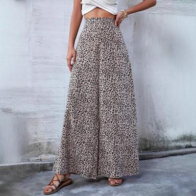 Women's Spring and Summer New Temperament Loose High Waist Leopard Print Wide Leg Trousers