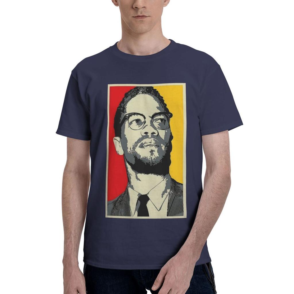 Malcolm X Wide Brown 100 Cotton Casual Breathable Confortable T Shirt Mens Clothing Brands Men TShirt