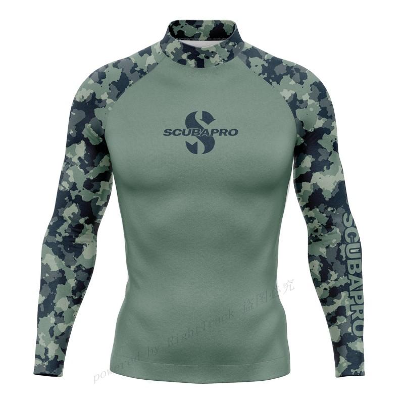 Mens Long Sleeve Rash Guard Quick Dry Compression Surfing Shirt Adult Swim Team Training Top