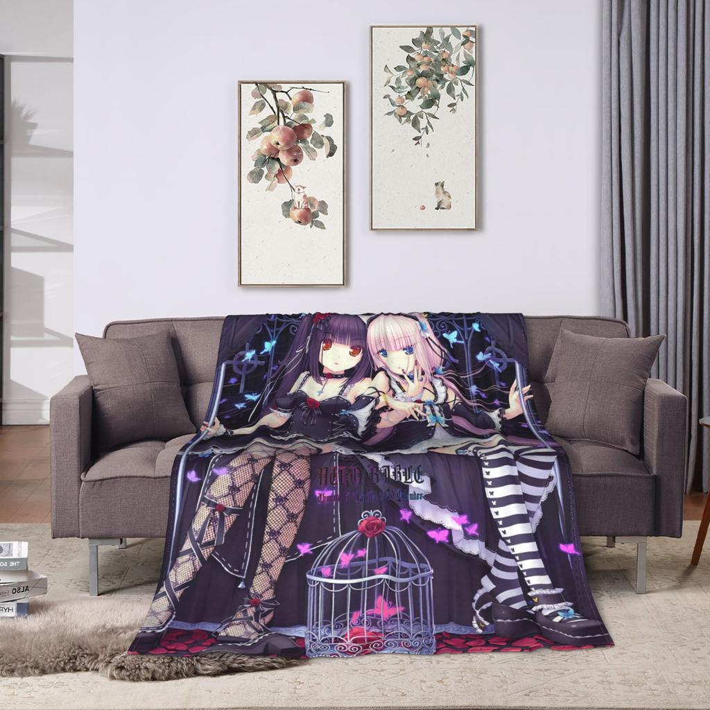 Nekopara Blanket Cover Flannel Cartoon  Games Warm Throw Blankets for Bedding Couch Bedroom Quilt