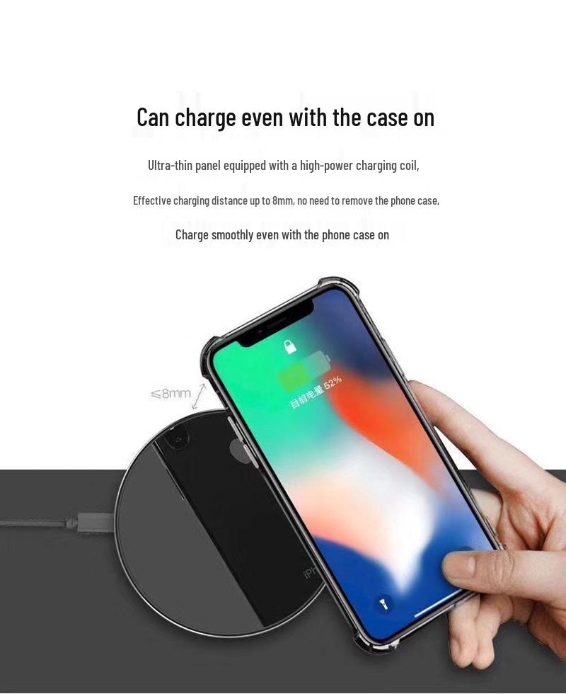 15W runder Qi-Wireless-Charger für Apple & Samsung Handys