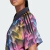 Adidas Tiro Print Mesh Collar Button-Down Short Sleeve Shirt Women Tops Multicolor IQ4815