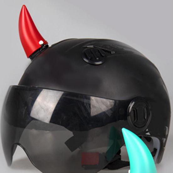 2Pcs Universal Glow Demons Horn Helmet Decoration for Night Riding Safety Personalized LED Helmet Lights USB Rechargeable Helmet Decoration