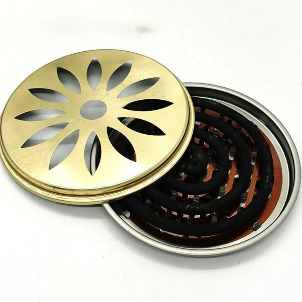 With Lid Mosquito Repellent Tray Stainless Steel Mosquito Coil Burner  For Living Room Bedroom