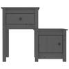 Vidaxl Szafki Nocne, 2 Szt, Szare 79,5X38X65,5 Cm, Lite Drewno Sosnowe