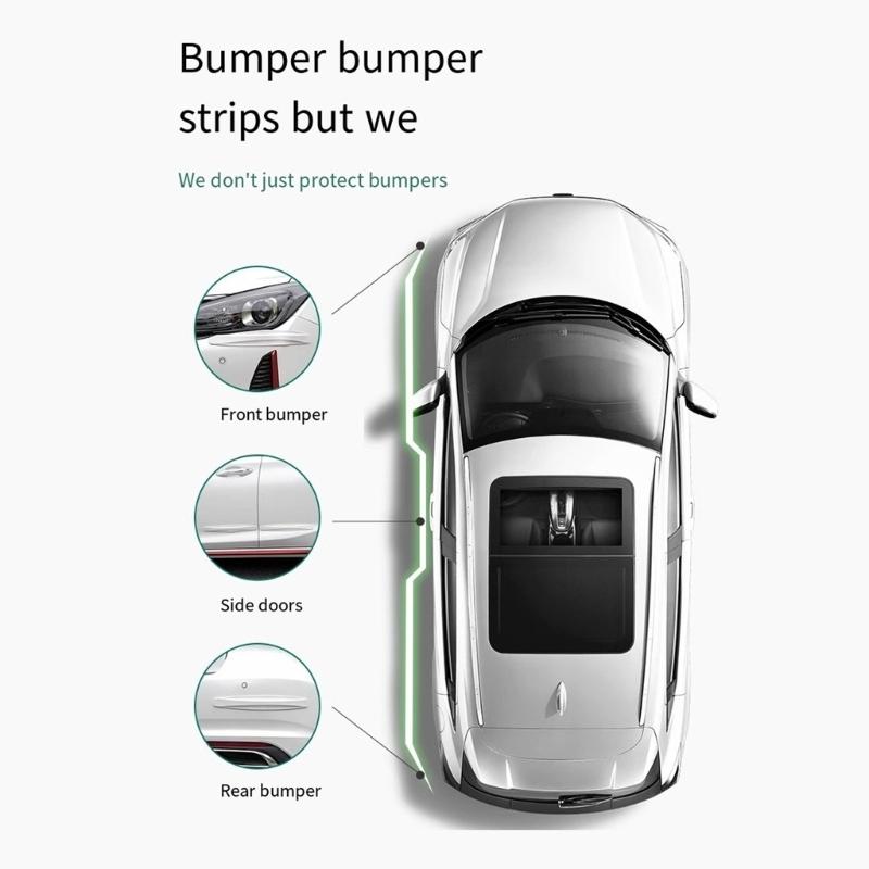 4pcs Car Bumper Guard Strips PVC Universal Car Protector Flexible Guard for Enhances Protections On Car Front & Rear