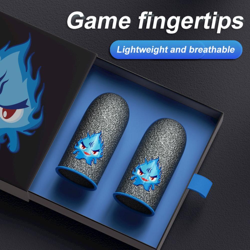 1 Pair Gaming Finger Sleeve Breathable Luminous Fingertips Cover for PUBG Mobile Games Touch Screen Finger Cots