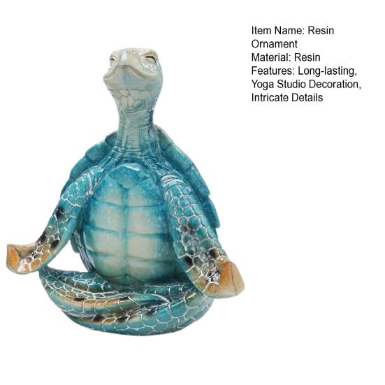 Yoga Turtle Statue Resin Sit in Meditation Turtle Figurine Meditating Zen Turtle Ornament for Yoga Studio Home Bedroom Decoration