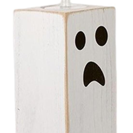3 Pcs Ghost Candle Light Holders Flameless Candles with Spooky Candle Holders Halloween Tealight Candle Holders for Table Centerpiece Dining