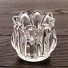 2PCS Creative Vintage Tulip Shaped Candle Holder Romantic Mini Glass Candle Holder Ornament Clear Candlestick Holder Living Room