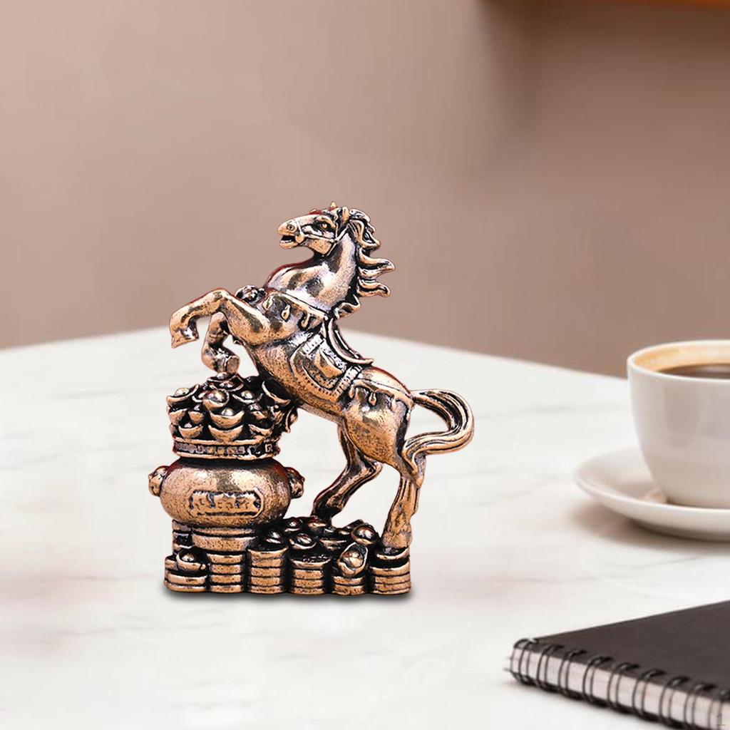 Pferd Miniaturfigur Tier Skulptur Mini Dekoration Retro Feng Shui Dekor Tischdekoration