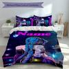 3pcs Custom Name League of Legends Jinx Set,Includes 1 Duvet Cover and 2 Pillowcases,All-season Bedroom Decor