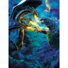 5D Diamond Painting Wall Decoration Full Embroidery Set Handmade Craft Puzzle Home (Godzilla Vs King Ghidorah) 30x40 Cm