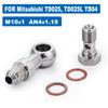 For Mitsubishi TD025 TD025L Racing Banjo Bolt Kit M10x1.0 to 4AN Turbo Oil Feed 1.5mm Restrictor