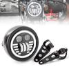 Round Motorcycle LED Headlight With Brackets Assembly High Power 26W Super Bright 6500K Retro Front Headlamp 12V Universal Parts