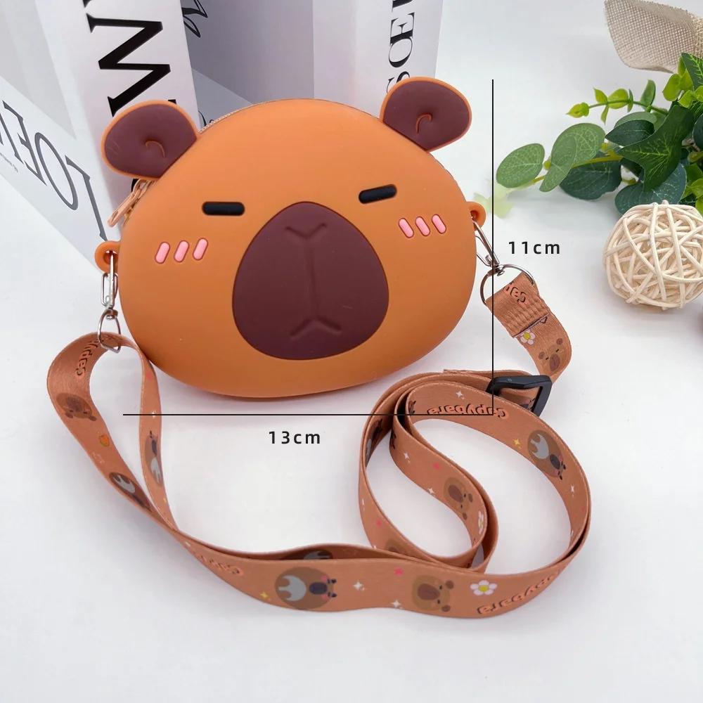 

Capibala Shoulder Crossbody Bag Silicone Coin Purse Kawaii Large Capacity Wallet Student School Bags Kids Children s Gift