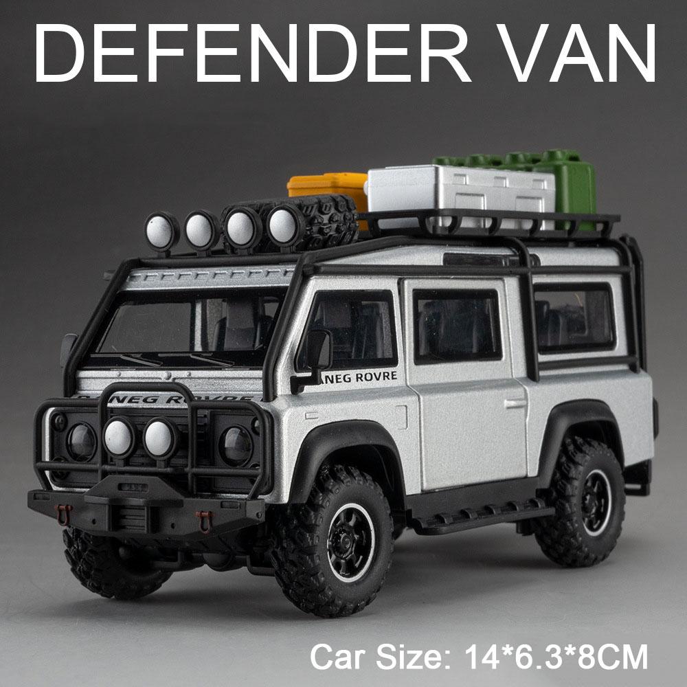 

1:32 Scale Land Rover SV2025 Defender Car Model Toy Metal Body Rubber Tires Doors Opened Vehicles Models Boys Collectible Item