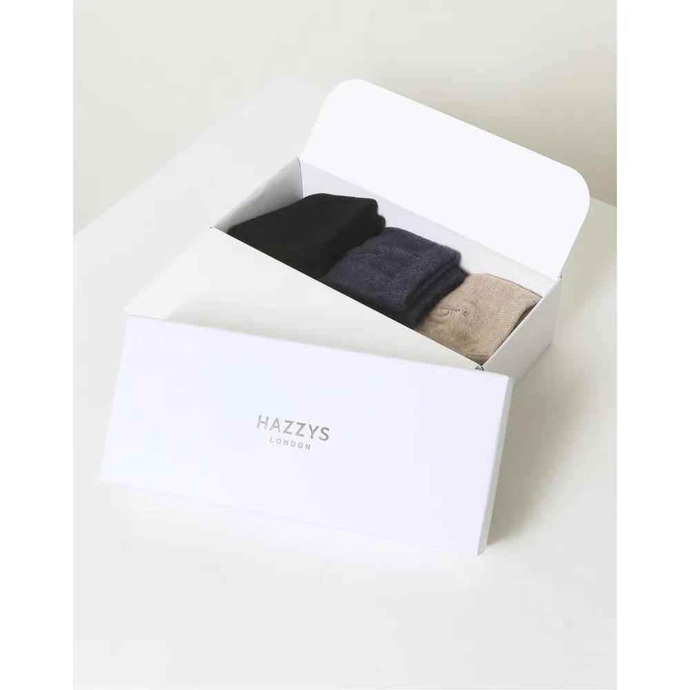 HISS6E220BK_Women s Black Puppy Embroidery Cotton Ankle Socks 3-Piece Set