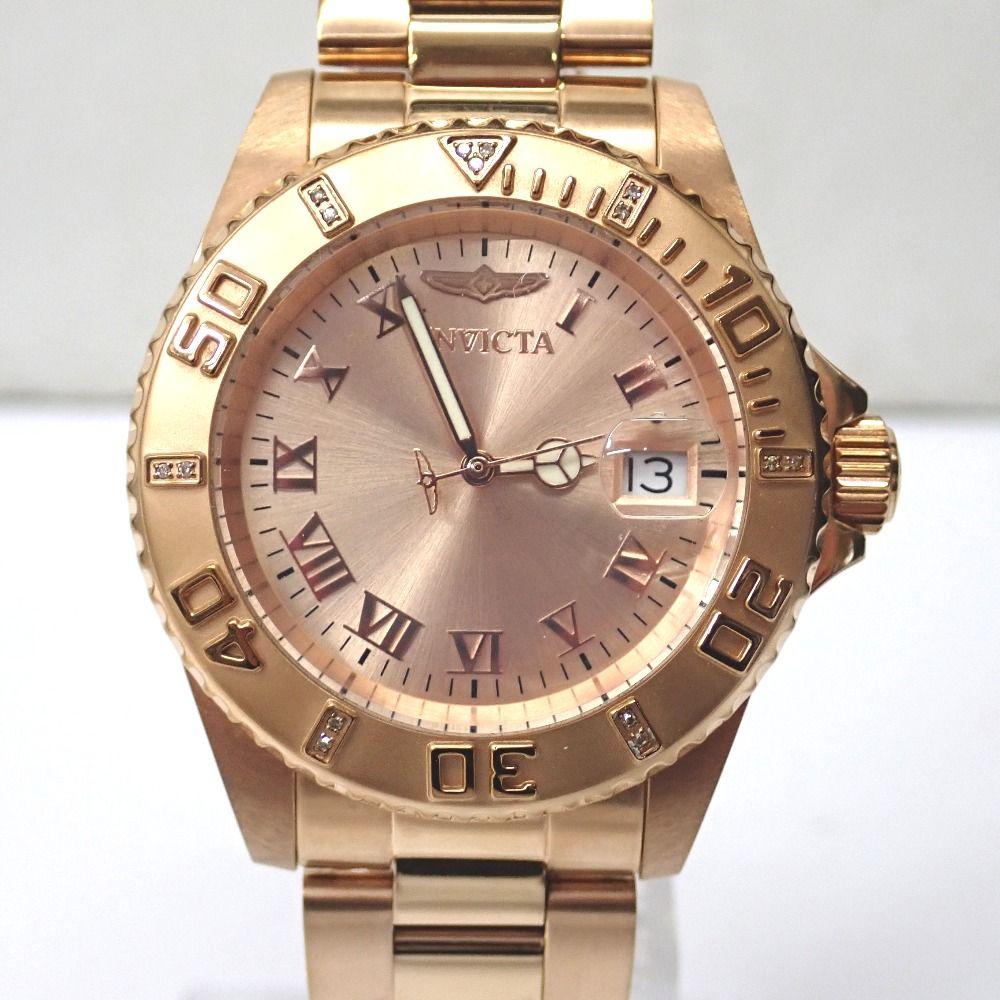 Used Ft640543 Invicta watch 3 hand quartz 12821 gold men s invicta used