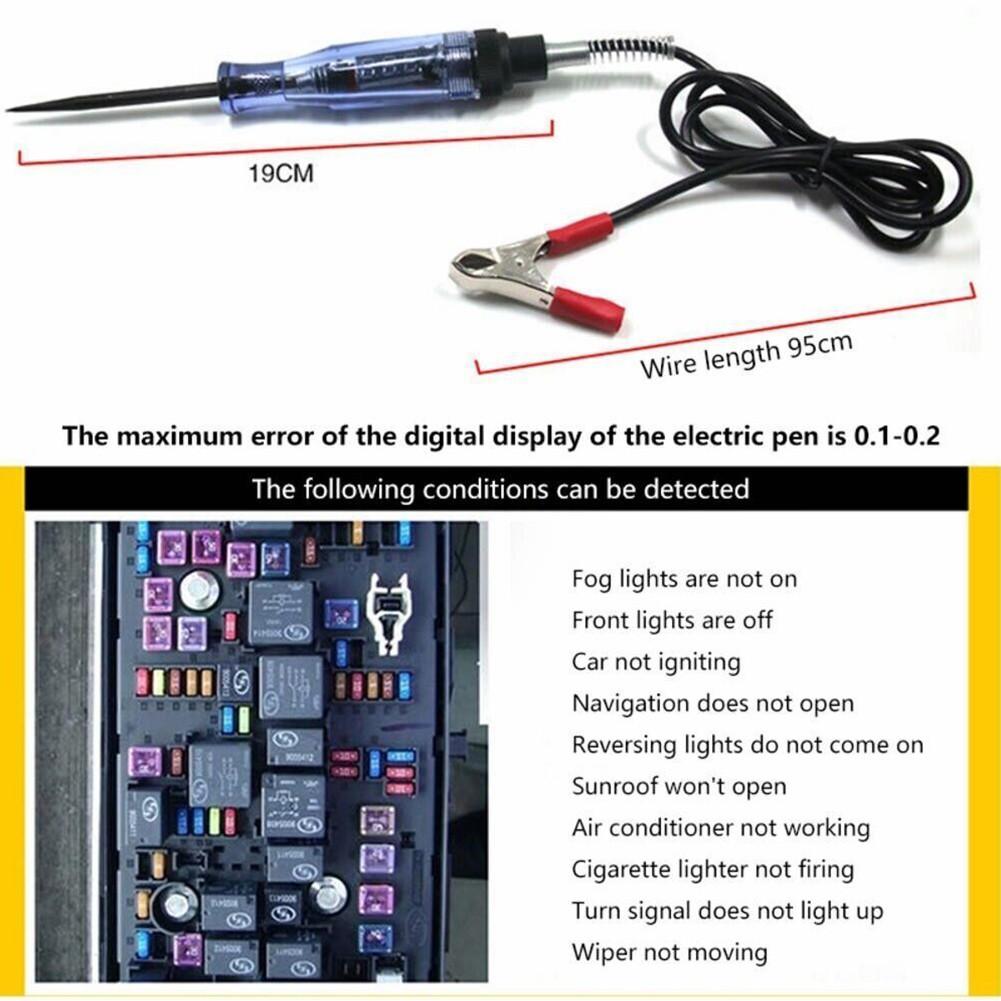 6V 12V 24V Auto Auto Elektrický Obvod Zkoušečka Napětí LED Světlo Testovací Sonda Pero