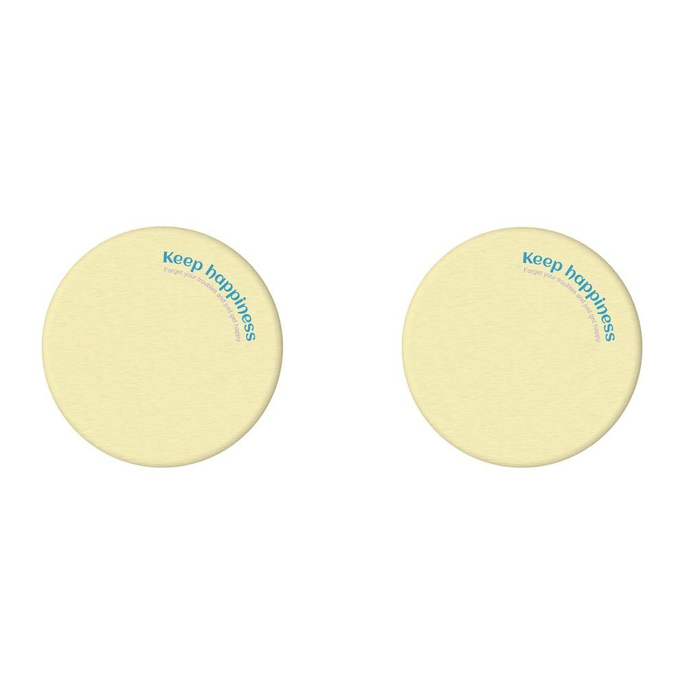 2PCS Round Diatom Mud Cup Coaster Moisture-proof Draining Pad  Washbasin Surface жёлтый