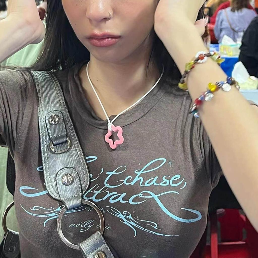 10Pcs Acrylic Beading kit Loose Hollow Five-Pointed Star Bead Friendship Bracelet Making Beads Jewelry Accessories