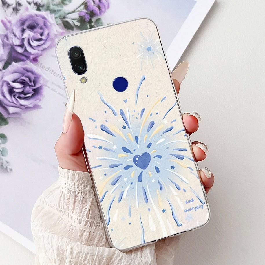 For Cover Xiaomi Redmi 7 7A Case Luxury Painted Soft Clear Silicone TPU Shockproof Cover For Xiaomi Redmi Note 7 Pro Note7 Coque