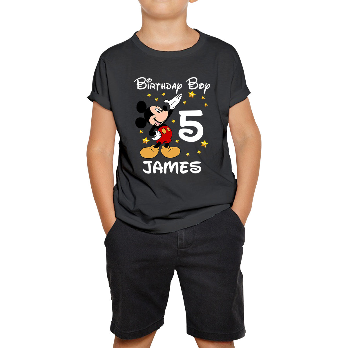 

Personalised Happy Birthday Your Name Disney Minnie Mouse Cute Cartoon Character Birthday Party Costume Kids T Shirt 120