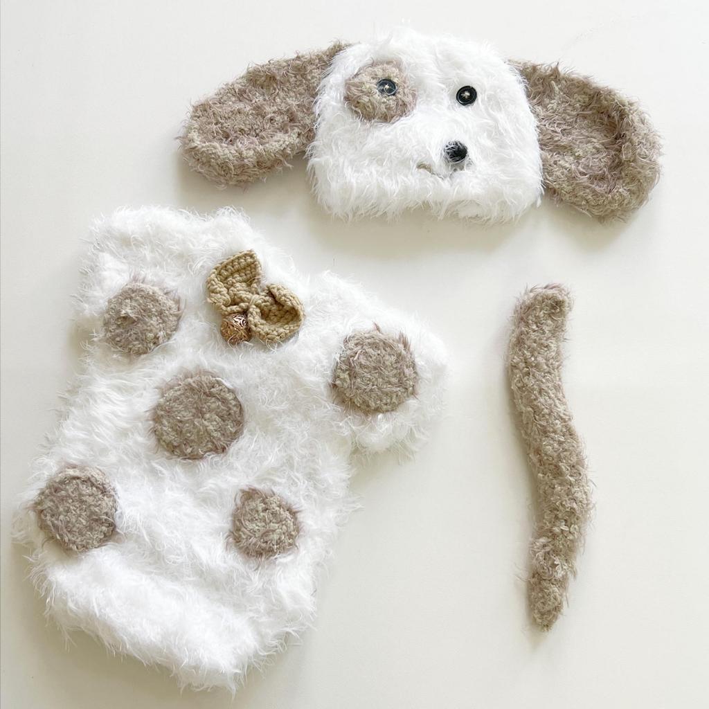 Handmade Crochet Puppy-Shaped Baby Photo Outfit