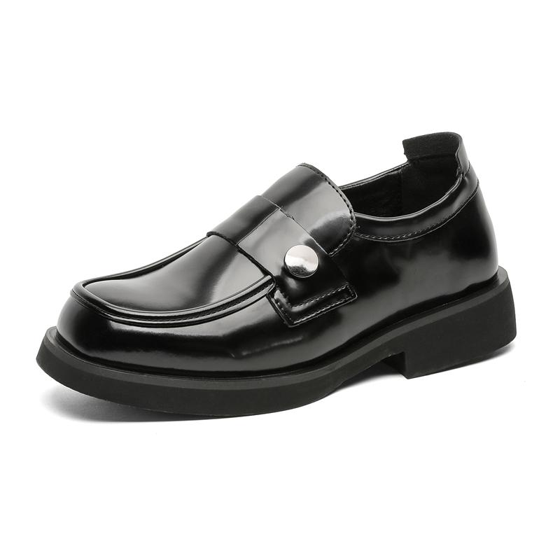 Fashion 2025 Men Loafers Black Patent Leather Thick Sole Wear-resistant Business Brand Formal Shoes Luxury Daily Social Shoes Size 38-46
