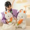 Adorable Carrot Rabbit Plush Toy Soft Stuffed Animal Pillow Cute Bunny Doll Birthday Gift For Girls