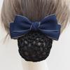 Women's Professional Hair Net Bow Clip for Work: Ideal for Hotel, Bank, Nurse, Flight Attendant, and Updo Styles.