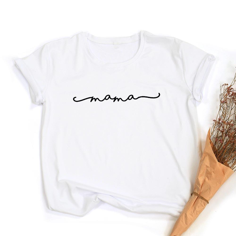 Women Tshirt Mama Square Print Casual Mom Life Mother S Day Harajuku Shirt Aesthetic Korean Female