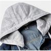 Women's Korean Fashion Long Sleeve Jean Jacket Slim Hooded Short Denim Jacket Woman Coat