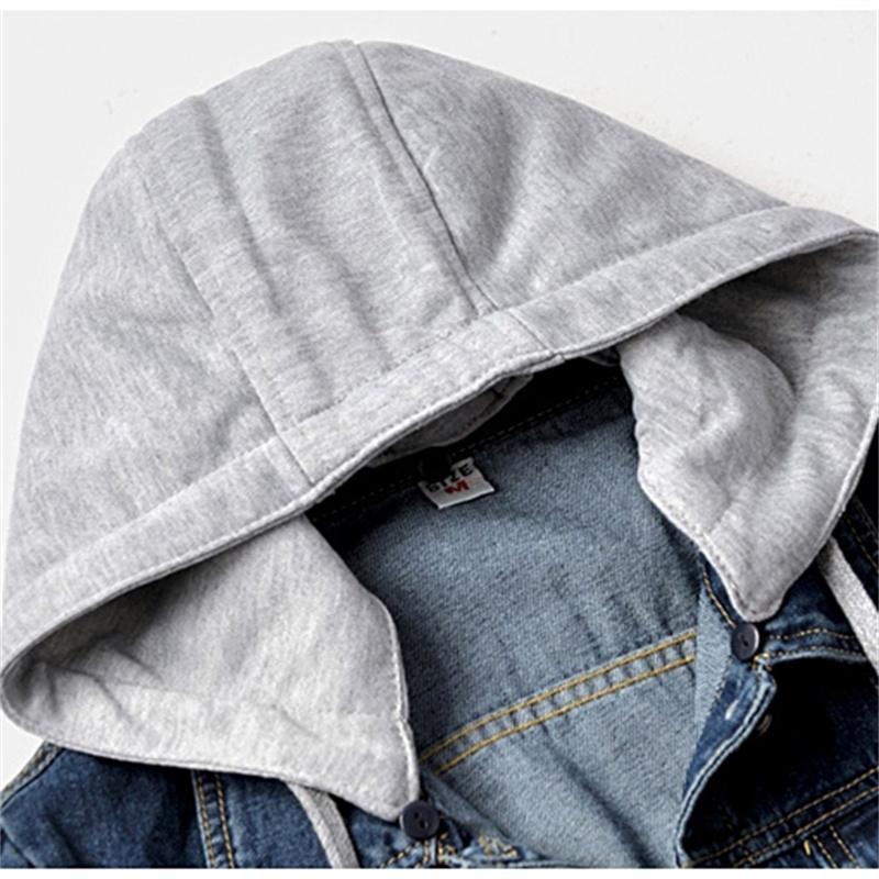 Women's Korean Fashion Long Sleeve Jean Jacket Slim Hooded Short Denim Jacket Woman Coat
