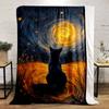 1PC Black Cat Gazes At Vortex Print Adult Children Warm Blankets Home Travel Car Soft and Comfortable Suitable for All Seasons