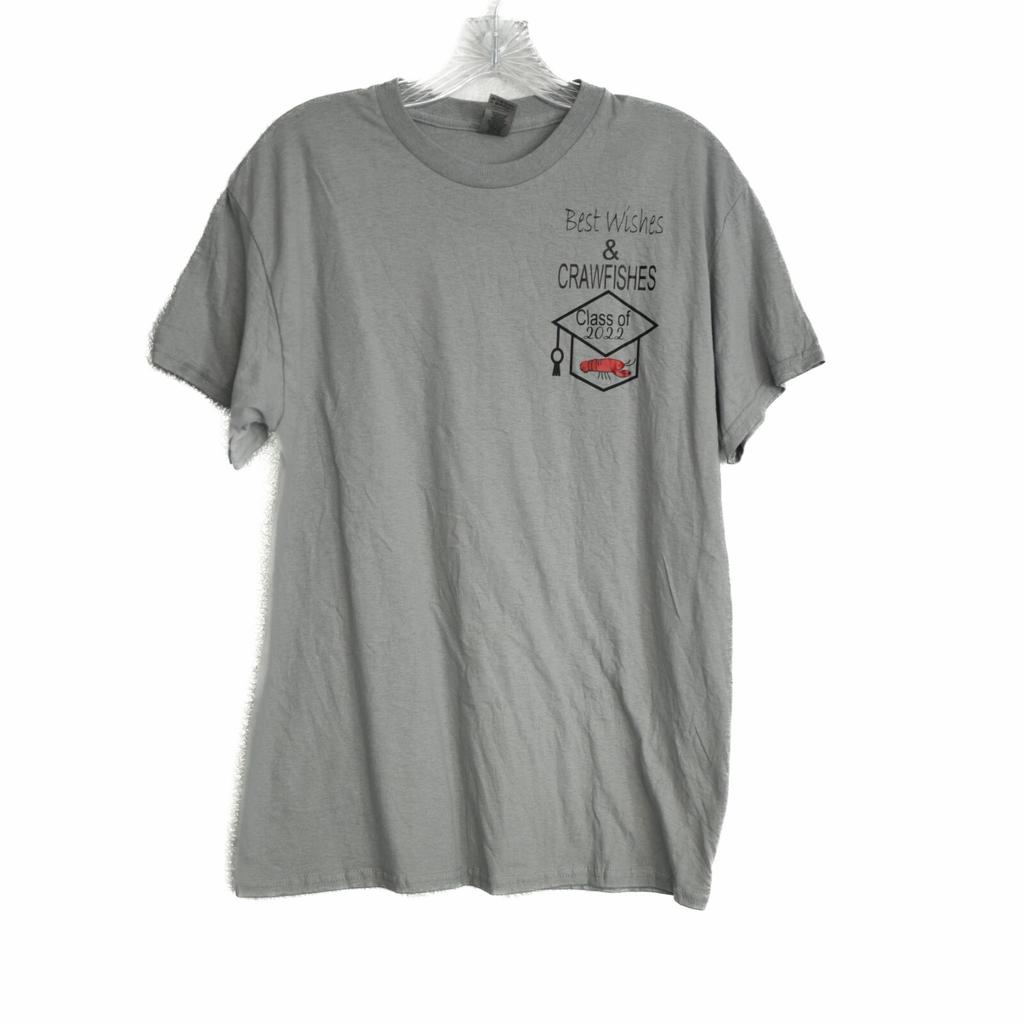 Gildan Mens Ash Gray Graphic T-Shirt Class of 2022 Pinch Me I Graduated! Sz Med