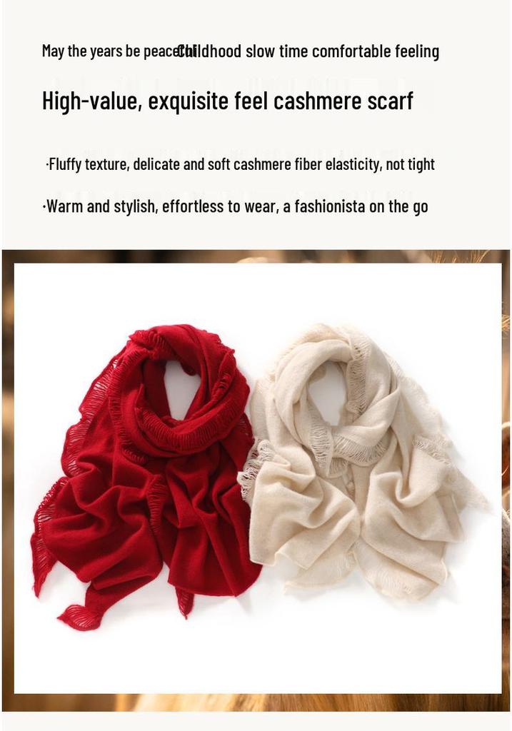 Stylish Cashmere Tassel Scarf for Women – Soft, Warm, and Artistic for Autumn/Winter