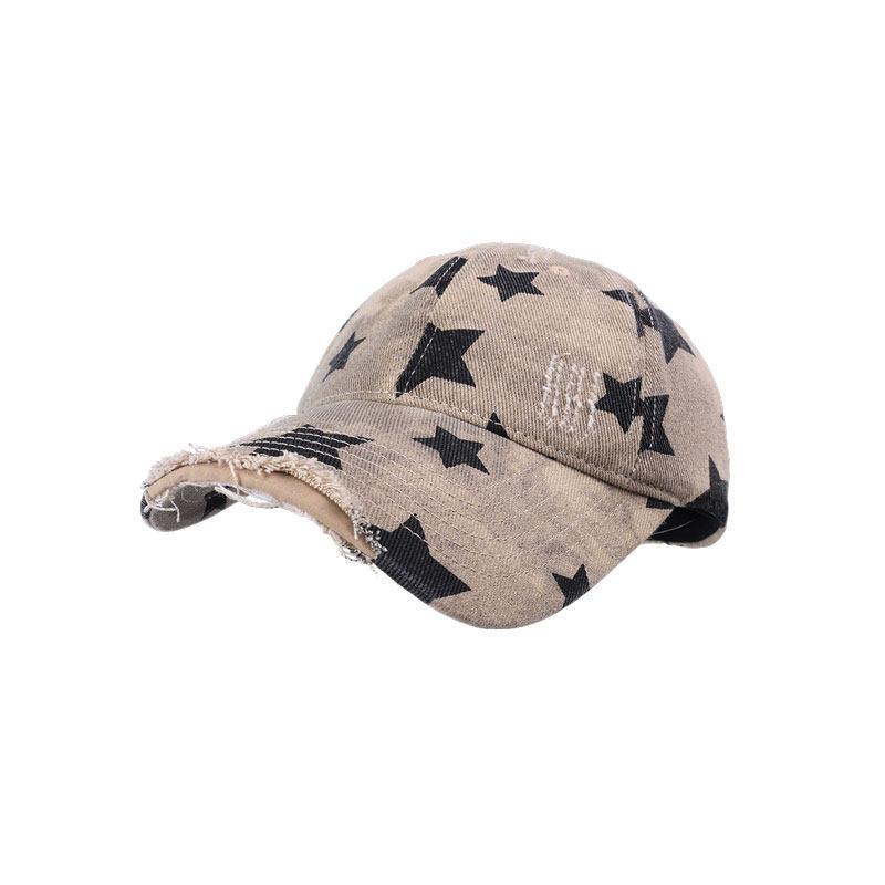 Bestickte Kappe mit Sternenhimmel und Sonnenschutz für lässige Streetwear und Sonnenschutz