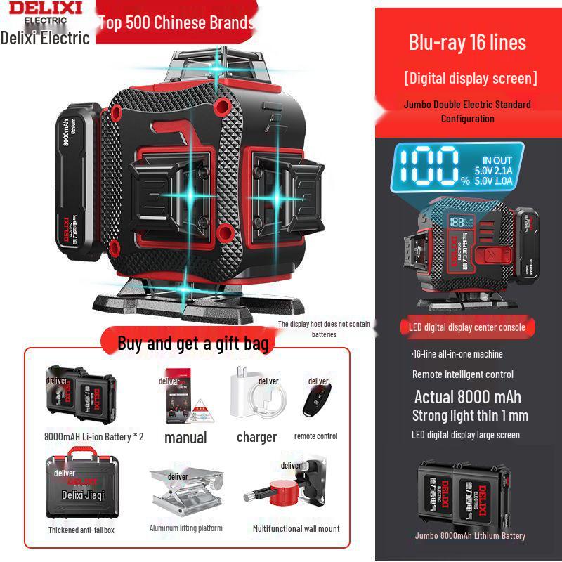 DELIXI 12-Point High Precision Green Laser Level for Outdoor Use
