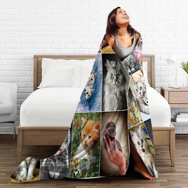 Dyr Animasjons Sengetøy Trykt Flanellpledd