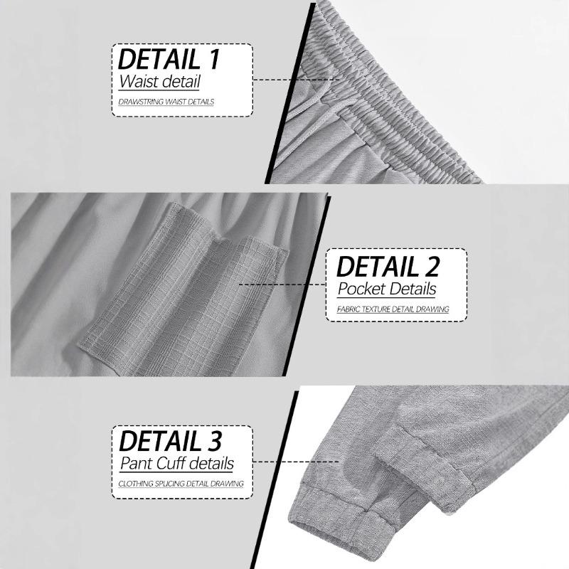 Casual trousers summer simple loose thin imitation hemp sports lace-up splicing men's sweatpants