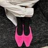 2025 Woman Winter Warm Plush Shallow Loafer Ladies Concise Furry Heeled Dress Shoes Fashion Pointed Toe Fur Ballet Flat
