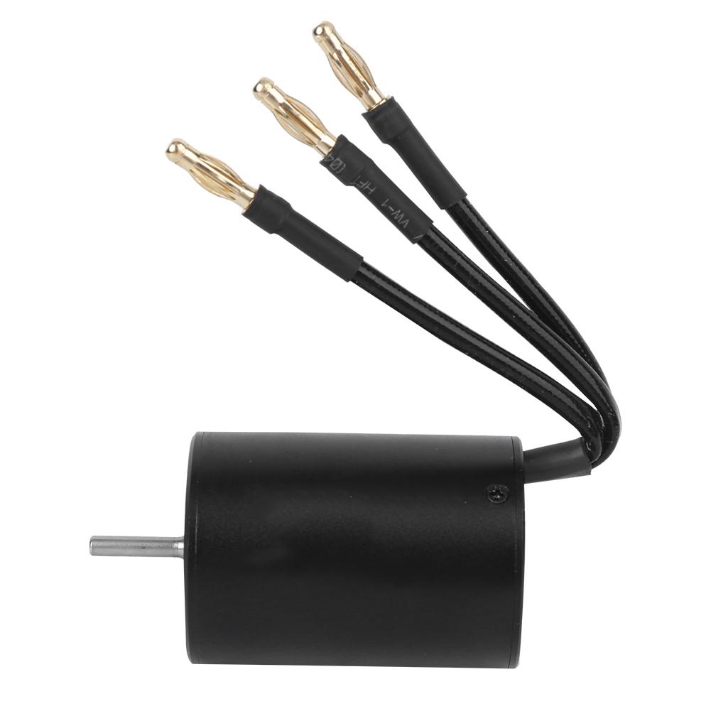 3650 Waterproof 4 Pole NonInductive Brushless Motor Accessory for 1 8 1 10 RC Car (Black)