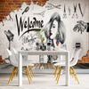 3d Hand-Painted Hair Salon Wall Paper Hair Cut Mural Retro Barber Shop Background Wallpaper 3d Industrial Decor